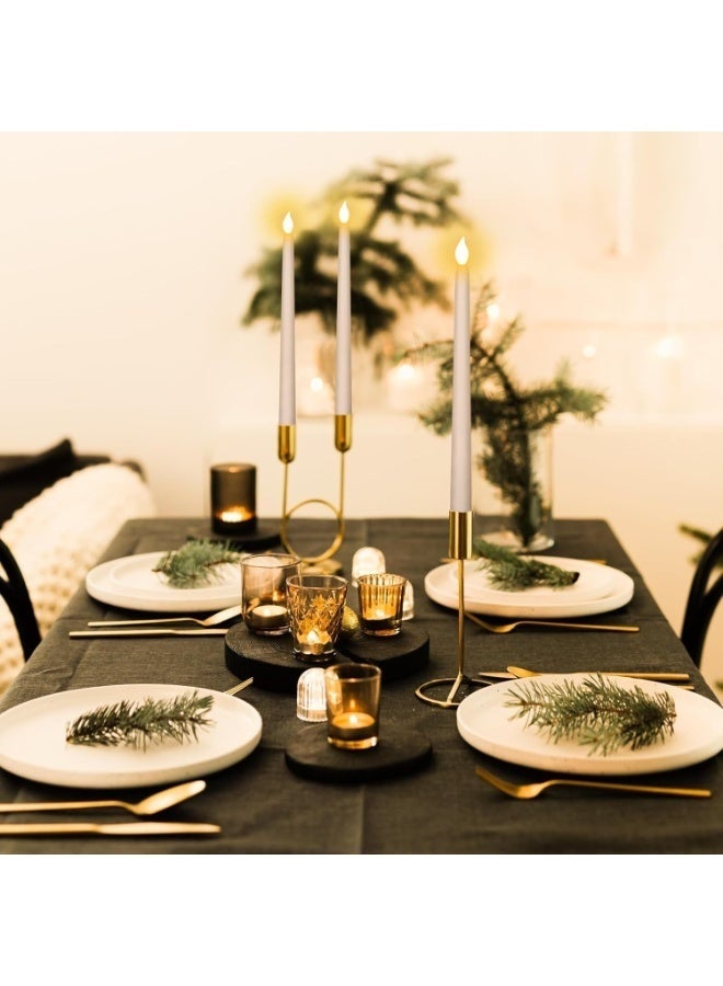 Sakina Pack of 6 Flameless Taper LED Candles, Battery Operated Candle Lights with Realistic 3D Wick, Warm Yellow Flickering Flame, Ideal for Table Centerpieces, Weddings, Birthdays, Parties, Festivals - Image 4